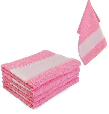 Toalha De Rosto Rosa Para Sublimação - 1 Unidade