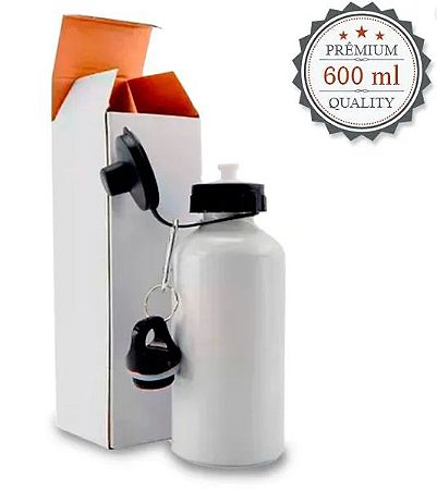 Squeeze de Alumínio Branco 2 Bicos para Sublimação + Caixinha - 600ml