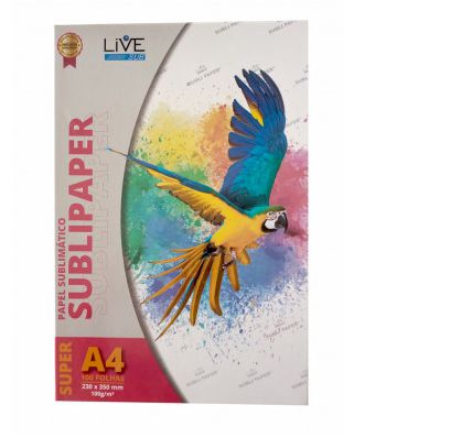 Papel para Sublimação LIVE Super A-4 23X35 100g - 100 Folhas - 1 - Pacote