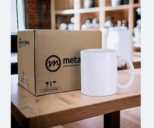 Caneca de Cerâmica Branca Classe A - Primeira Linha Importada - Metalnox 19874 - 360 Unidade