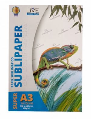 Papel para Sublimação LIVE Super A3 (33x48)100g - 100 Folhas - 1 - Pacote