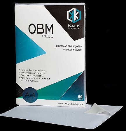 OBM PLUS - Branco Fosco para Tecidos Escuros Formato A4 - 10 fls