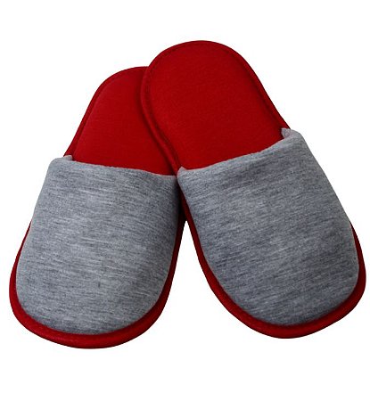 Pantufa para Sublimação Vermelha / Cinza - Adulto