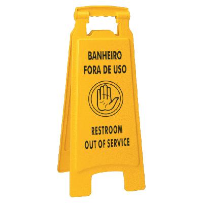 Placa Sinalizadora "Banheiro Fora de Uso"