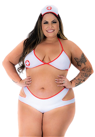 Mini Fantasia Médica Plus Size Pimenta Sexy 2120