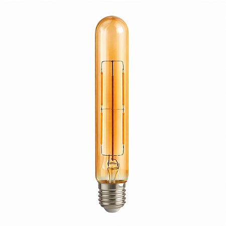 Lâmpada Filamento Led Retrô Tubular T32 Âmbar 220K E27 4W Bivolt