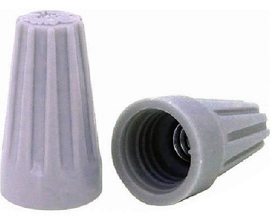 Terminal Conector de Torção 2 x 1,0 mm Cinza - Pacote 50 Unidades