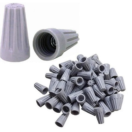 Terminal Conector de Torção 2 x 1,0 mm Cinza - Pacote 50 Unidades