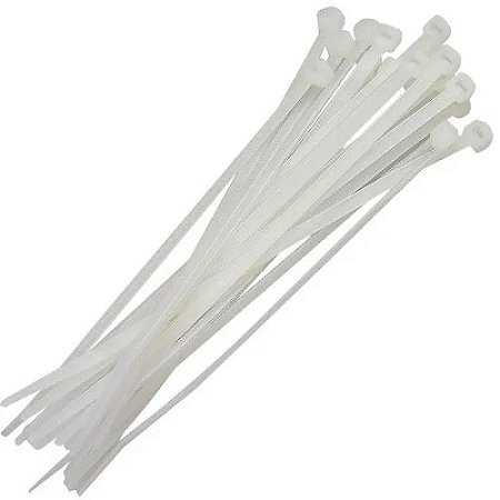Abraçadeira de Nylon 450 x 7,6 mm Branca - Pacote 50 Unidades