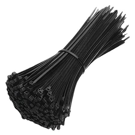 Abraçadeira de Nylon 200 x 3,6 mm Preta - Pacote 100 Unidades