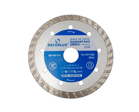 Disco de Corte Diamantado Turbo 110 x 20 mm