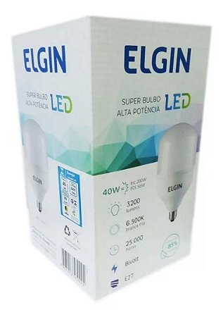 Lâmpada Bulbo Led T Branco Frio 6500K E27 40W Bivolt Pequena
