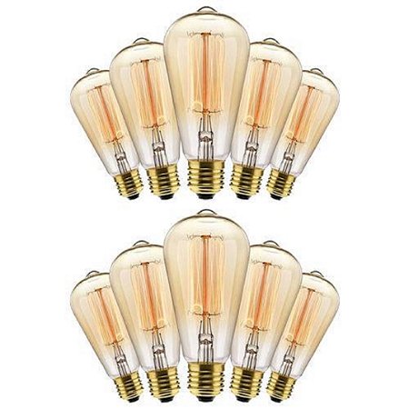 Lâmpada Filamento Led Retrô Vela ST64 Âmbar 2000K E27 40W 110V