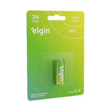 Bateria Alcalina Energy CR123 Cartela com 1 Elgin