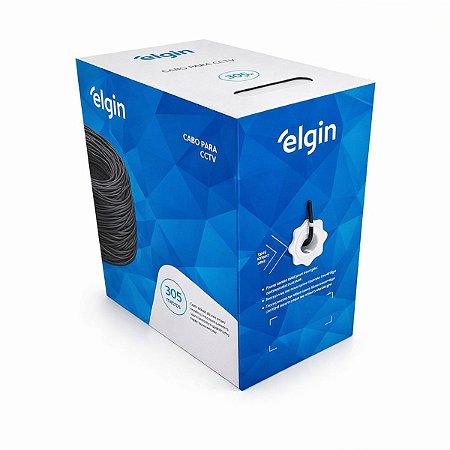 Cabo para CFTV 4 Pares 25AWG com Certificação da Anatel 305m Preto Elgin