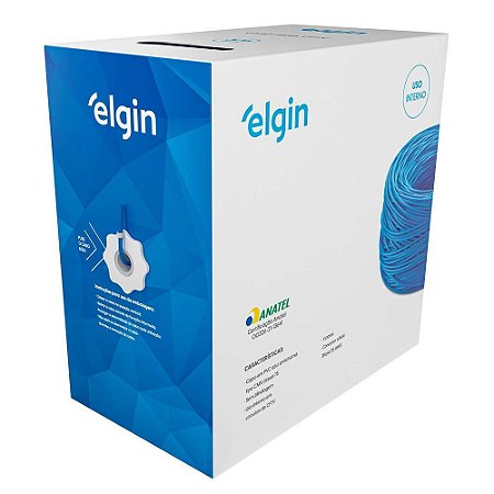 Cabo para CFTV 4 Pares 25AWG com Certificação da Anatel 305m Azul Elgin