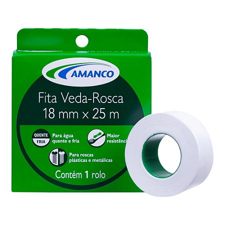 Fita Veda Rosca 18mm - Rolo 25m