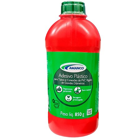 Adesivo Plástico Extra Forte para Tubos e Conexões de PVC Rígido Amanco 850g