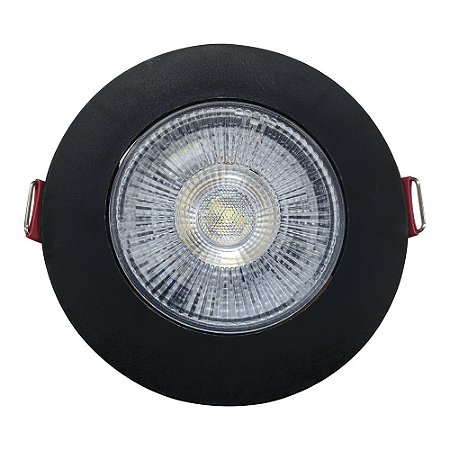 Spot Led Redondo 5W Branco Frio 6500k Bivolt Preto