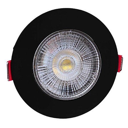 Spot Led Redondo 5W Branco Frio 6500k Bivolt Preto