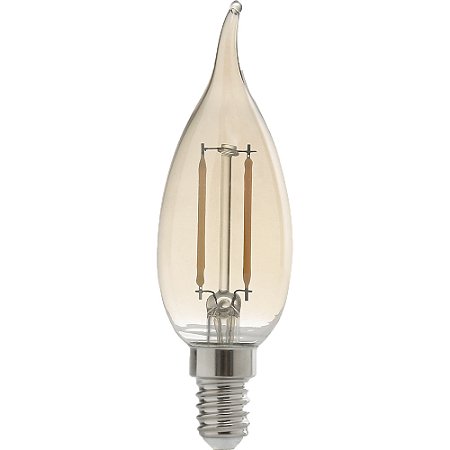 Lâmpada Filamento Led Retrô Vela Chama Âmbar 2200K E14 2W 110V