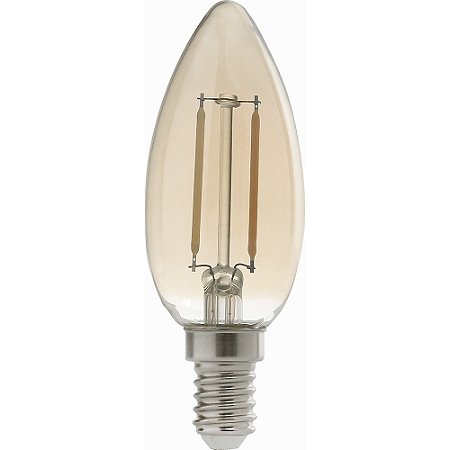 Lâmpada Filamento Led Retrô Vela Âmbar 2200K E14 2W 220V