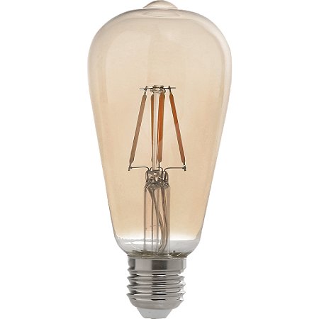 Lâmpada Filamento Led Retrô Pera ST64 E27 Dimerizável 4W 110V