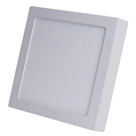 Painel Led Sobrepor Quadrado Branco Quente 3000K 12W Bivolt