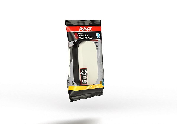 Arandela Led Preta IP65 Branco Quente 3000K 12W Bivolt