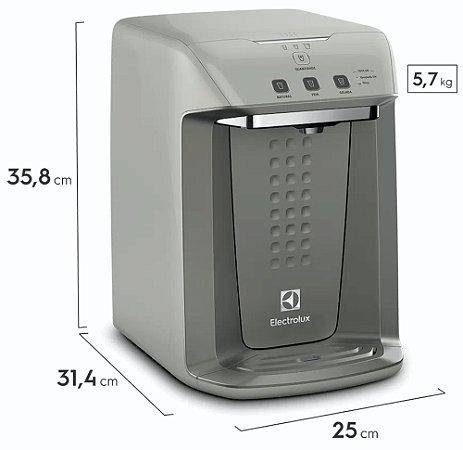 Purificador de Água Natural, Fria e Gelada com Luz UV Bivolt Prata (PA31G)
