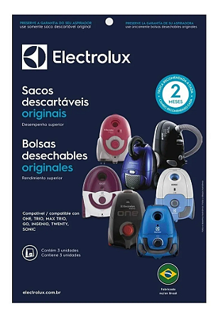 Kit 3 Sacos para Aspirador de Pó Electrolux (SBEON)