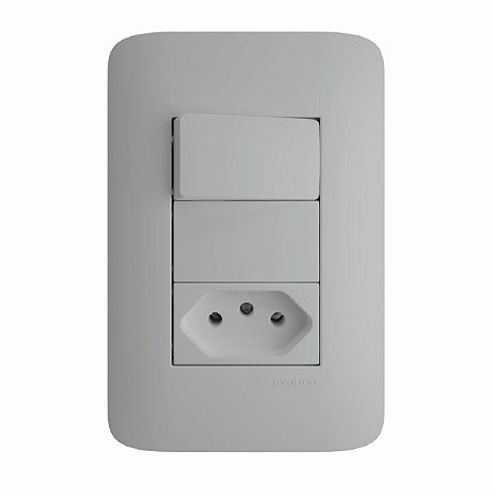 Conjunto 4x2 com 1 Interruptor Paralelo 10A + 1 Tomada 2P+T 20A/250V