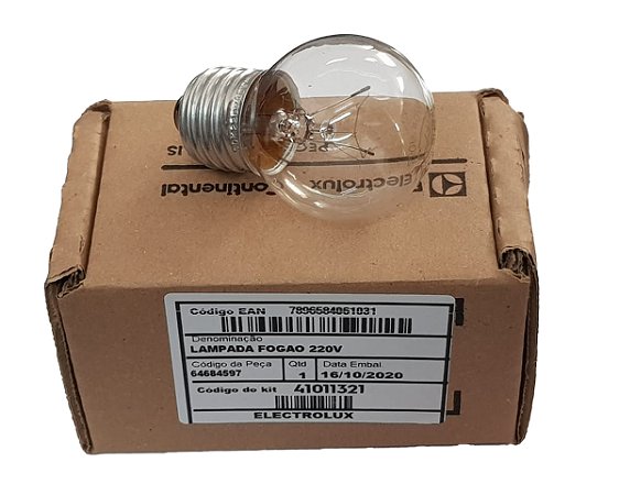 Lâmpada Bolinha E27 40W 220V para Fogão Electrolux