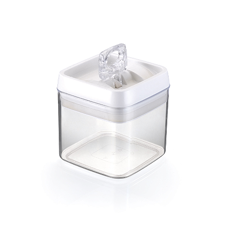 Pote Hermético Crystal Quadrado em Acrílico Pequeno 1,1L