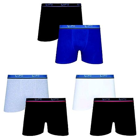 Kit com 2 Cuecas Boxer Adulto Algodão com Elastano Lupo