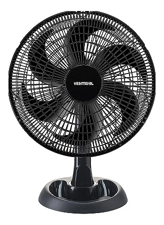 Ventilador de Mesa Turbo Oscilante 30cm 6 Pás 110V Preto Ventisol