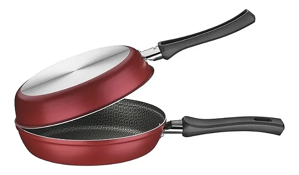 Omeleteira Loreto em Alumínio com Revestimento Interno Antiaderente Starflon Max 20cm Vermelha