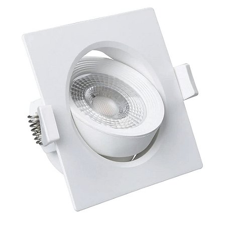 Spot Led Direcional Quadrado 3W Branco Quente 3000k Bivolt