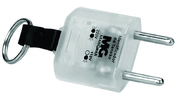 Chaveiro Plugue Identificador de Tensão 110V - 220V