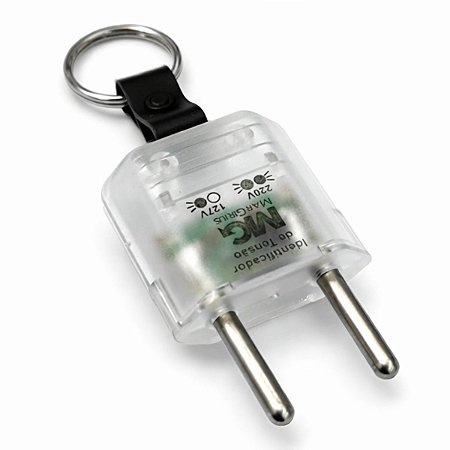 Chaveiro Plugue Identificador Tensão 110V-220V Testa Tomada