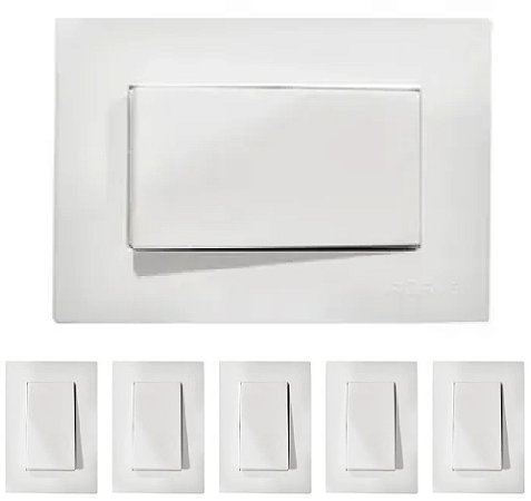 Interruptor Simples 10A/250V para Embutir em Móvel Linha Clean 65x45mm Branco