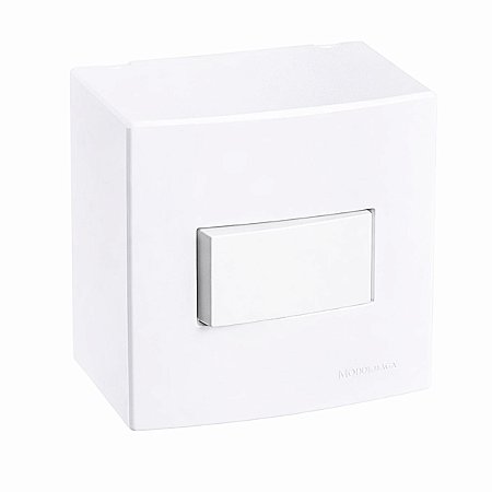 Caixa de Sobrepor com 1 Interruptor 75x75mm Sleek Branco