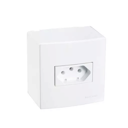 Caixa de Sobrepor com 1 Tomada 2P+T 10A/250V 75x75mm Sleek Branco