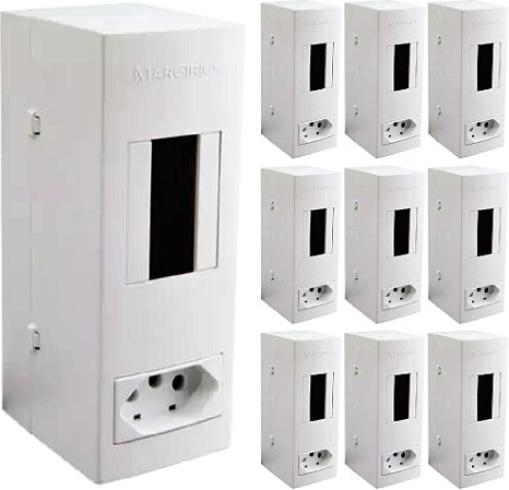 Caixa de Sobrepor para Disjuntor Versátil Slim Branco + 1 Tomada 2P+T 20A/250V