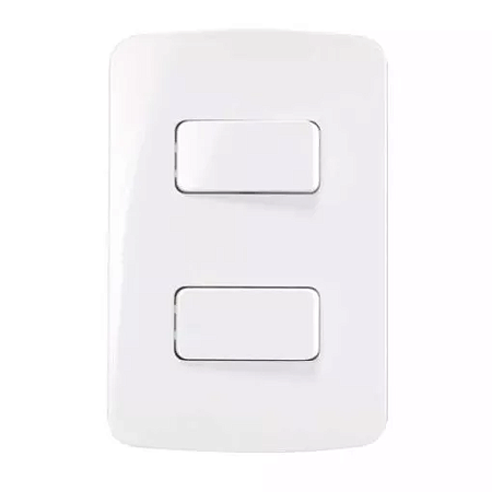 Placa 4x2 com 2 Interruptores Simples 10A/250V Linha B3