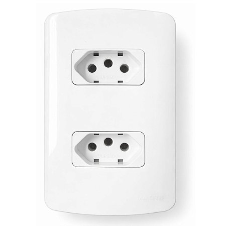 Placa 4x2 com 2 Tomadas Padrão Brasileiro 2P+T 20A/250V Linha B3