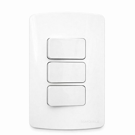 Placa 4x2 com 3 Interruptores Paralelos 10A/250V Linha B3