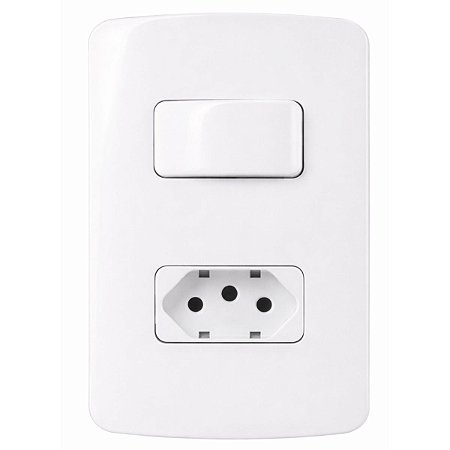 Placa 4x2 c/ Interruptor Simples + Tomada 2P+T 20A/250V