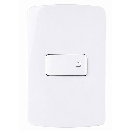 Placa 4x2 Interruptor Pulsador Campainha 10A 250V Branco B3