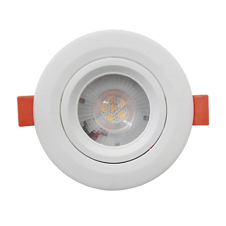 Spot Dicróico Direcional Redondo 5W Branco Quente 3000k Bivolt